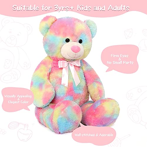 Teddy Bear 5 Feet for Girls Soft Plush Stuffed Toys, Huggable and Lovable Teddy Bear Gift for Birthday Kids, Girls, Wife, Girlfriend, Valentine's, Anniversary (Multi Rainbow)