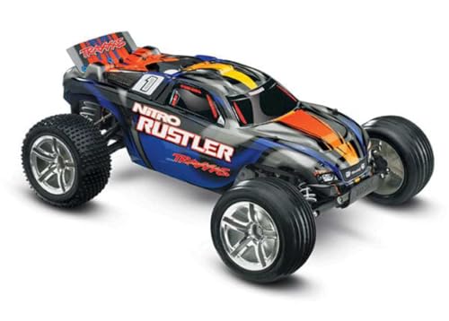 Traxxas Nitro Rustler: 2WD Stadium Truck with TQi 2.4 GHz Radio & TSM (1/10 Scale), Blue