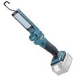 Ultrahelle Akku-Lampe zur Ausleuchtung von schwer zugänglichen Arbeitsplätzen Leuchtkopf in 7 Positionen schwenkbar und um 360° drehbar 2-stufig mit 6 oder 12 LED Mit integriertem Haken zum Aufhängen