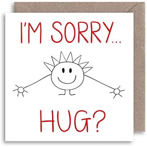 Cute I'm Sorry Hug Greeting Card by Lazy Mice Cover