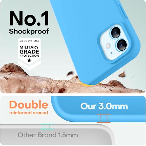 Image of LOVE 3000 Designed for iPhone 12 Case /iPhone 12 Pro Case, Premium Silicone with [Soft Anti-Scratch Microfiber Lining] Shockproof Protective Phone Case for Men Women Girls 6.1 inch, Blue