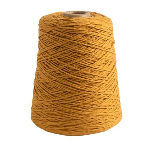 Image of Knit Picks Dishie Yellow Worsted Weight 100% Cotton Yarn for Dishcloths | 400g cone of soft solid colored knitting yarn in Butterscotch color for crocheting, machine washable.