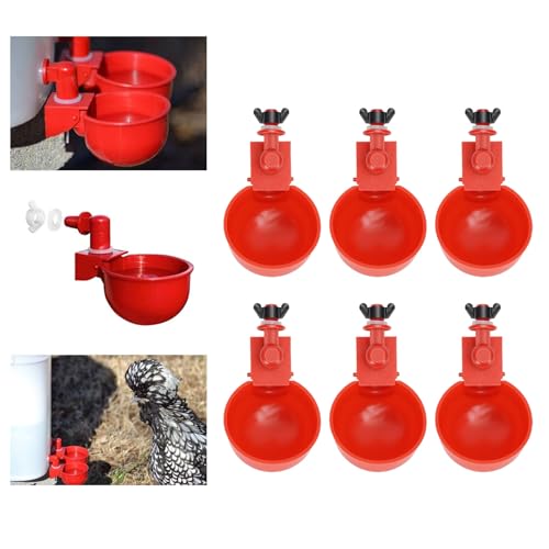 Haofy Bebedero Automático para Pollos, Kit De 10 Piezas con Broca Eléctrica, Alimentador De Agua para Aves De Corral A Prueba De Fugas, Pollos, Patos, Pavos, Gallinero para Patio, Uso (10 Tazas y