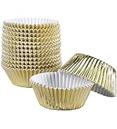 Hendiy Gold Foil Cupcake Liners Metallic Paper Muffin Baking Cups Premium Greaseproof & Sturdy 10...