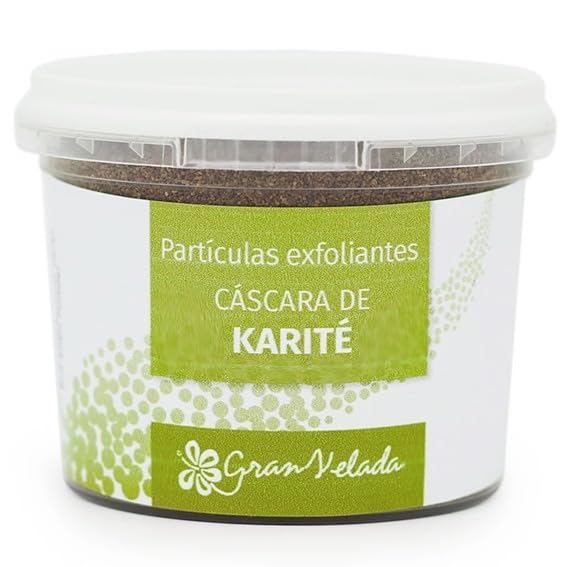 Partículas Exfoliantes Cáscara de Karité 500 Micras | Ingredientes Cosméticos para Scrub, Exfoliantes y Envolturas Corporales | Aporta Suavidad e Hidratación | 500 cc