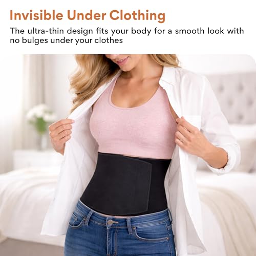 Image of FOVERA Abdominal Belt After Delivery for Tummy Reduction - Lumbo Sacral Lower Back Pain Relief Binder - Breathable Post C-Section Waist Support | For Women & Men (Large, Pack of 1)