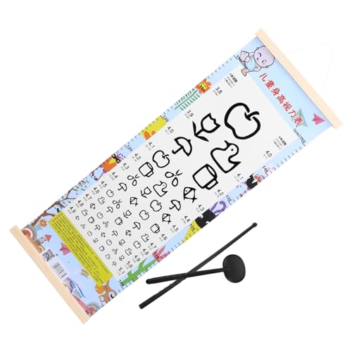 ULTECHNOVO 1 Set Vision Testing Chart Eye Color Chart Eye Exam Wall Chart Home Use Eye Chart Home Visual Chart Break-Proof Eye Chart Eye Check up Chart Child Plastic Wall-Mounted Decorations