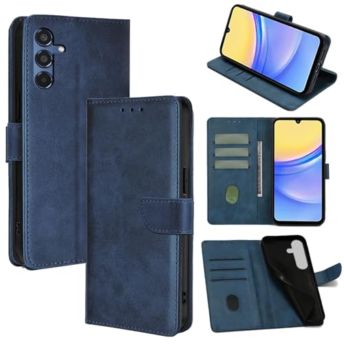 Funda tipo cartera para Samsung S24 FE, funda protectora completa de piel auténtica S24FE con carcasa interior de TPU, ranuras para tarjetas y cierre magnético, fundas para Galaxy S24 FE para mujeres