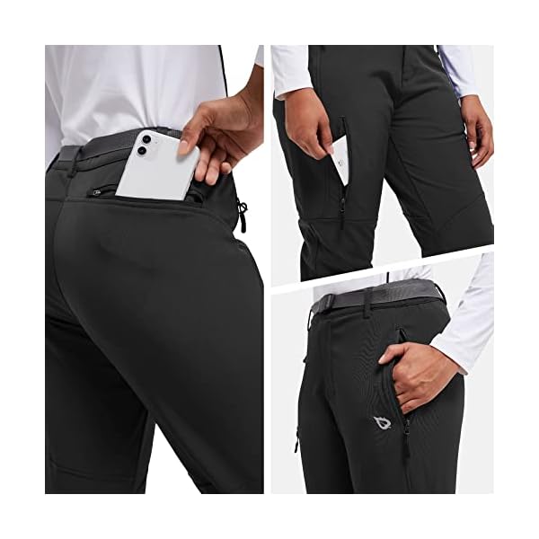 BALEAF Women's Hiking Pants Fleece Lined Waterproof Cold Weather Insulated Ski Snow Pant Warm Winter Soft Shell - Image 5