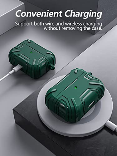 Caewous For Airpods Pro 2Nd/1St Generation Case Cover With Keychain, Secure Lock Clip Carbon Fiber Airpods Pro Case, Full Body Shockproof Protective Case For New Apple Airpods Pro [Front Led Visible] #TOP4