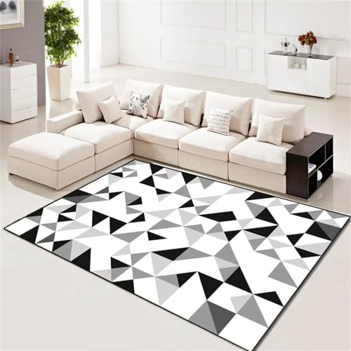Tapis de chaise chambre rectangulaire noir-gris 60x120 - 2