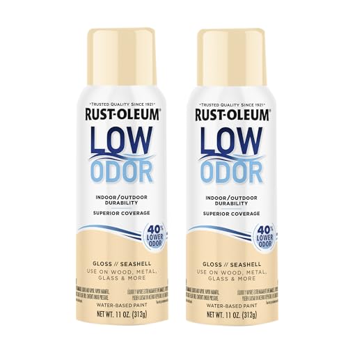 Image of Rust-Oleum Low Odor Premium Spray Paint, 11 oz, Gloss Seashell, 2 Pack