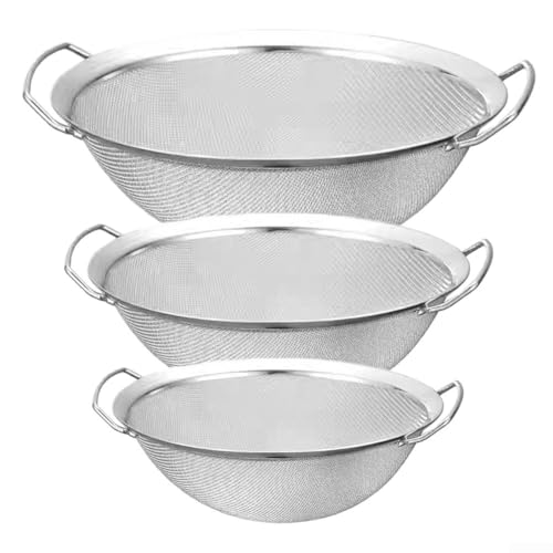 Scolapasta dal design elegante in acciaio inox con doppi manici adatto per varie attività di cottura (28 cm)