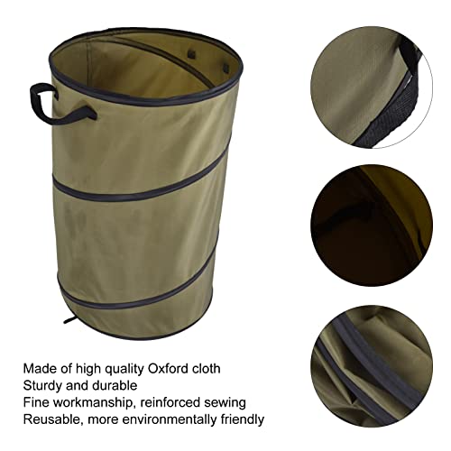 Collapsible 30 Gallon Garden Waste Bags Pop Up Bucket Reusable Yard Leaf Bag Holder with Heavy Duty Hardshell Bottom Ideal for Camping Recycling and More - Image 2