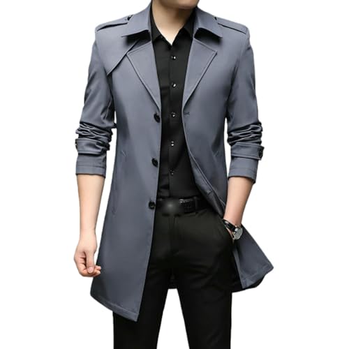 Trench homme bleu XL anti-courants d'air avec fente arrière pour bouger librement en hiver