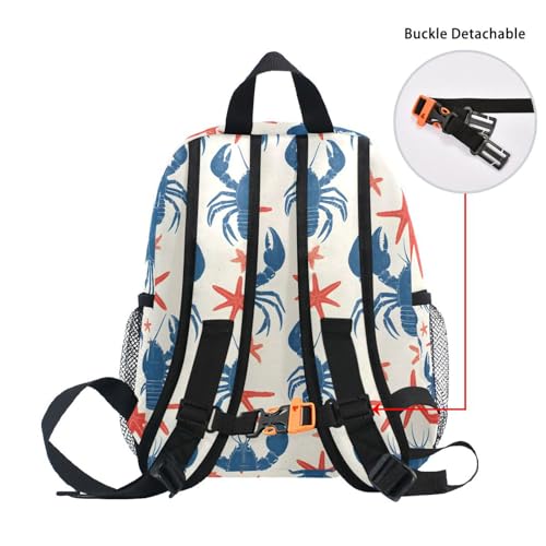 Retro Blue Lobster Kids Backpack for Girls Boys School Bookbag Toddler Preschool Kindergarten Back Pack Children School Bag Rucksack4