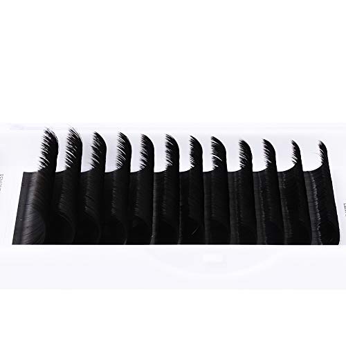 Eyelash Extensions B Curl Easy Blooming Lash Extension Matte Black Rapid Volume Lash Extensions Flowering Easy Fan Volume Lashes （0.03-B, 15-20mm Mixed Tray)