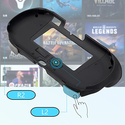 Gorliskl Hand Grip Handle Joypad Protective Case with L2 R2 Trigger Button Grip Shell Controller Protective Case for Sony PlayStation PS Vita 2000 PSV 2000 PS Vita Slim.