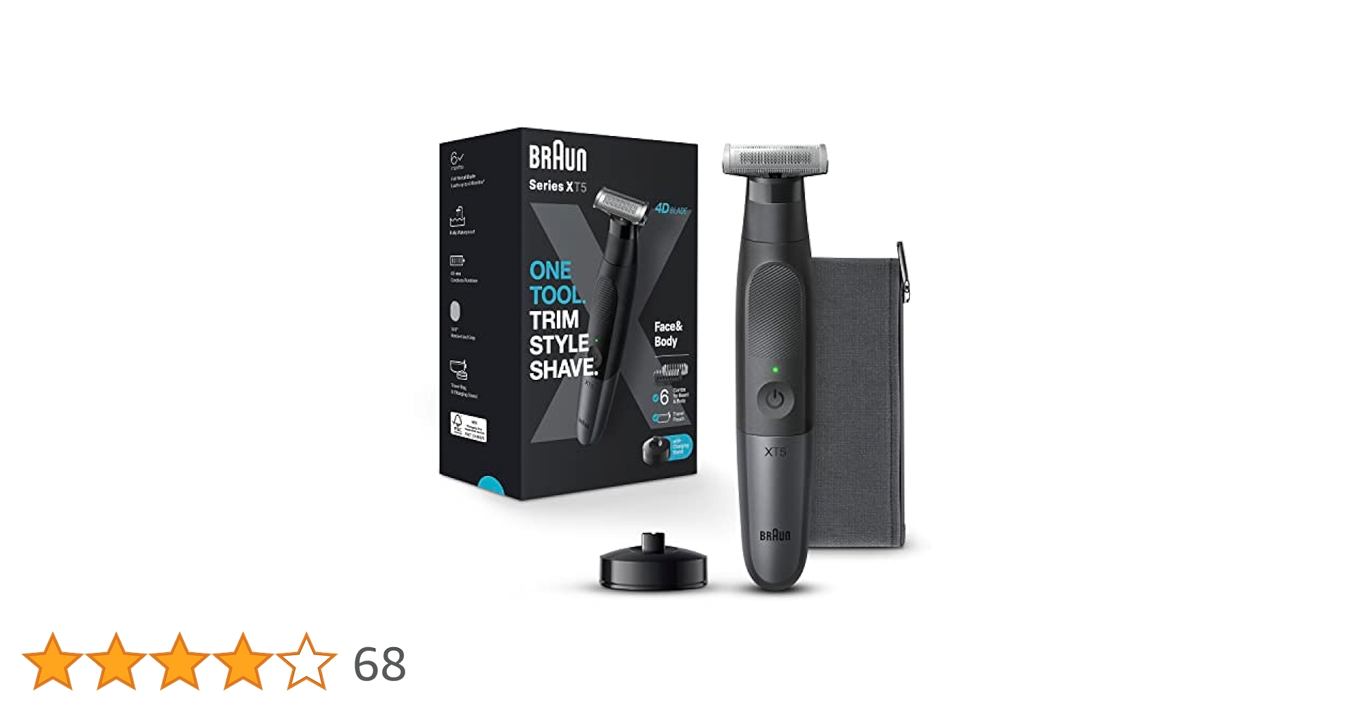 Braun Series XT5 5300, Hybrid Electric Mens Trimmer for Face