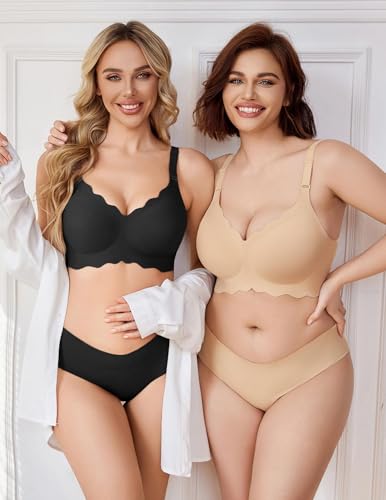 Image of Avidlove Wireless Bras for Women Comfort Seamless Bra Smooth Bralette Everyday Sleep Jelly Bras Regular and Plus