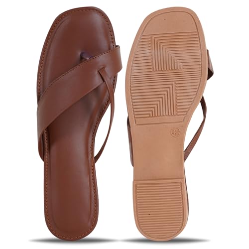 Image of Women's Kolhapuri Style Flip Flops | Daily Use Casual Slippers | Comfortable Flat Sandals for Girls with Sweat-Proof Sole