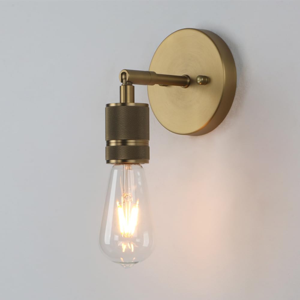 Phansthy 1-Light Sconce Light Antique Brass Finished Wall Sconces Set of Two for Bedroom Hallway Bathroom Living Room