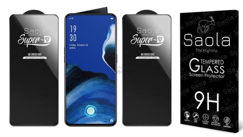 Image of Saola HD+ Oleophobic Tempered Glass Screen Protector For Oppo Reno 2 (Pack Of 2) with Free Installation Kit. Full screen Coverage - 6.5 inch