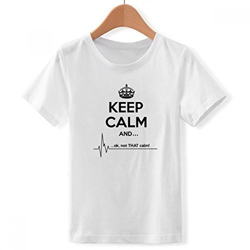 T-Shirt col Blanc Crew Noir drôle pour garçon vêtement imprimé multicolore taille XL original