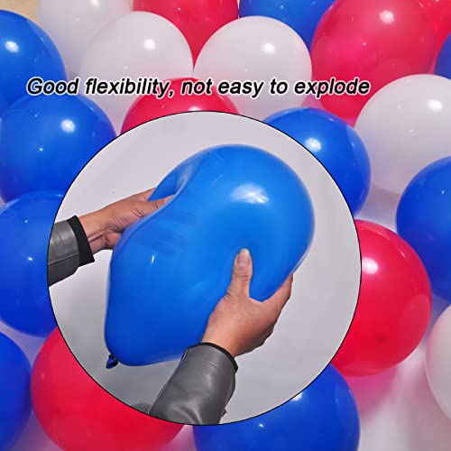 Image of 300 Pack Red White and Blue Balloons 100 of each of the 3 colors 12 inch Red White Blue Party Balloon Bulk for Various Party Events Decorations