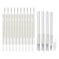 4 Pcs Heat Erasable Marker with 20 Pcs Refills Fabric Marking Pens Water Soluble Embroidery Pens Sewing Disappearing Ink Pen Quilting Supplies Pen for Dressmaking Tailor