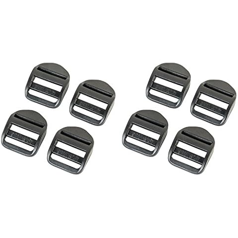 AceCamp Duraflex clip buckle with handle Ladderlock set 8 x 25 mm, black, buckle, belt Guide, backpack buckle, belt buckle, page buckles, double pack, 7051 Cover