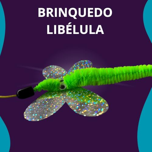 Brinquedo Pelúcia Elástico Gato Libélula e Guizo