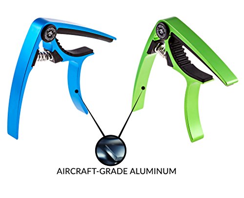 Image of Guitar Capo for Electric & Acoustic 6 String, 2 Pack | Fits Acoustic, Electric, 6 and 12 String Guitars Plus Banjo - Reliable Trigger Capo with Quick One-Hand Adjustment