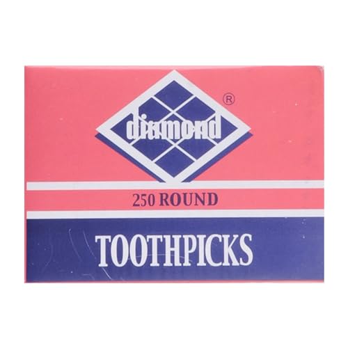 Diamond Toothpicks, Round Natural Wooden Bamboo Tooth Picks For Teeth, Appetizers and Cocktail 2pack...