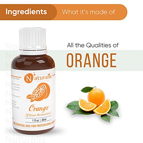 Naturalis Essence Of Nature Cold Pressed Orange Essential Oil Undiluted Pure And Natural Therapeutic Grade For Skin Care, Relief From Stress & Anxiety And Aromatherapy - 30Ml