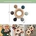 Baby Teething Toys, Silicone Chewable Teethers with Wooden Ring for Soothing Babies Gums, Rudder Chewers Shower Gift for lnfants & Toddlers, 3+ Months (6 Directions, Gray)
