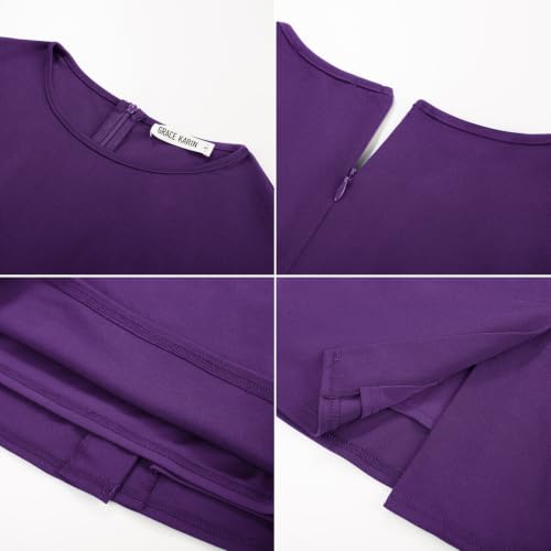 Image of GRACE KARIN Women's Wear to Work Dresses 2026 Cap Sleeve Sheath Bodycon Midi Dress Ruched Business Office Pencil Dress