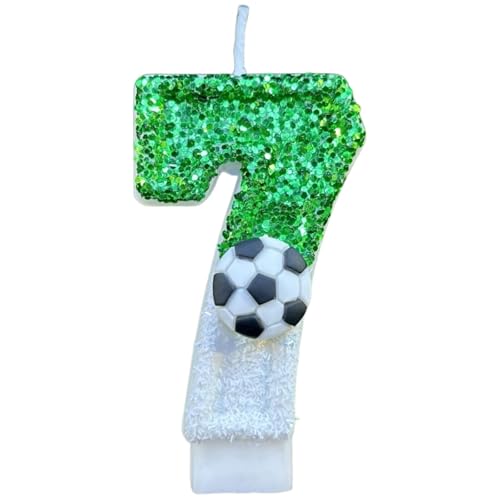 DazzJoy Fußball Kerze 7 Geburtstag Junge Deko, Fussball Geburtstagskerzen Zahlen 7. Geburtstag Junge, Geburtstagskerze 7 Jahre Jungen, Zahlenkerze 7 Grün(ca.7,2cm) DazzJoy Fußball Kerze 7 Geburtstag Junge Deko, Fussball Geburtstagskerzen Zahlen 7. Geburtstag Junge, Geburtstagskerze 7 Jahre Jungen, Zahlenkerze 7 Grün(ca.7,2cm)