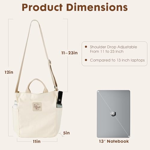 Image of Lily queen Women Canvas Tote Handbags Casual Shoulder Work Bag Crossbody