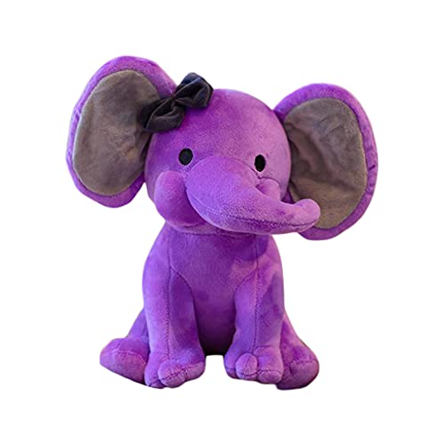 Yinyanie Elephant Stuffed Animal, 10 inches Elephant Plush Doll Multiple Colors Available, Plush Elephant Great for Room Decor and Kids Accompany (Purple), 001