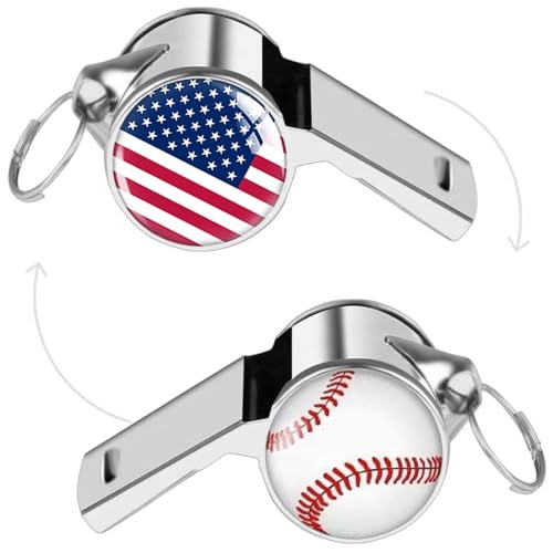 WESTCREEKS Whistle for Coaches, Sports Referee Whistles with Adjustable Lanyard, Outdoor Pet Stainless Steel Whistle, Thank You Gifts for Coach Teacher (USBaseball)