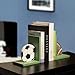Adeco Decorative Soccer Ball Football Child's Wood Sports Bookends (Set of 2)
