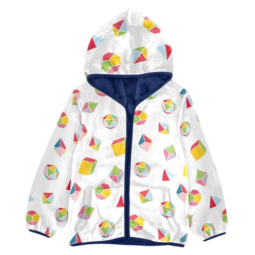 Dice for Board Games Girls Fleece Jacket Girls Fall Jacket Girls Zip Up Hoodie Girls Sherpa Jacket 2-10T