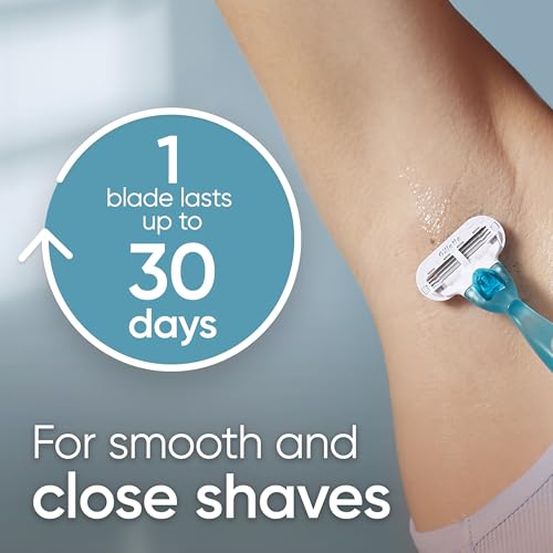 Image of Gillette Venus Smooth Women's Razor Handle + 6 Refills with Soft-Grip Gel Handle