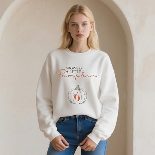 Growing A Little Pumpkin Sweatshirt Fall Pregnancy Announcement Sweatshirt3