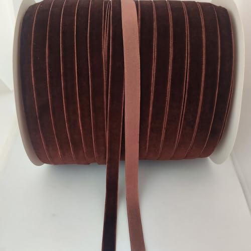 10 Yards 3/8(10mm) Velvet Ribbon for Wedding Christmas Gift Box Wrapping Bow Making Bouquet Wrap DIY Craft Decor (Coffee 3/8x10Yds)