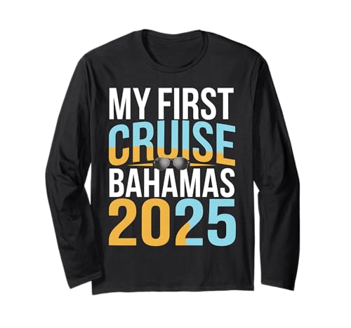 Camiseta My First Cruise Bahamas 2025 Sunset Adventure Manga Larga