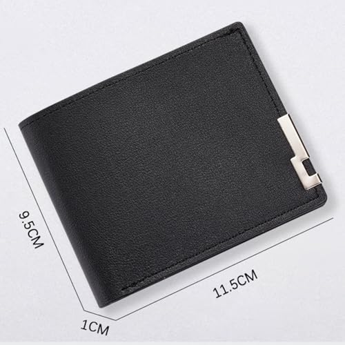Men's short wallet, horizontal PU leather wallet, men's multi slot card bag, ultra-thin, portable, fashionable, business, leisure, portable small wallet2