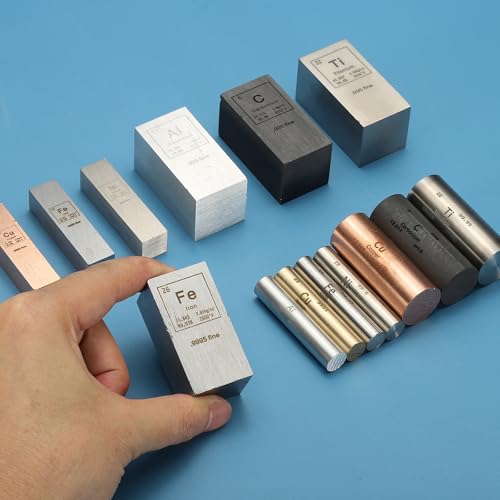 PATIKIL Eisenwürfel 1x1x2 Fe Dichtestab Hochdichte Elementstange Einzigartiger Metallwürfel Periodensystem Elementsammlung Laborexperiment Lehrer Wissenschaftsunterricht