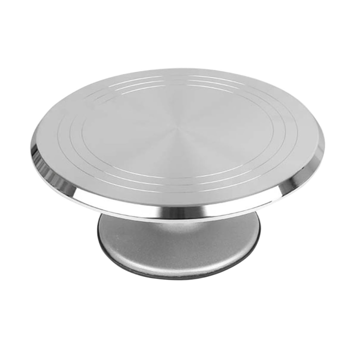 Alzatina per Dolci in Lega di Alluminio Argento da 12 Pollici Design Girevole a 360° e Base Antiscivolo per Decorazioni Stabili di Torte e Cupcake